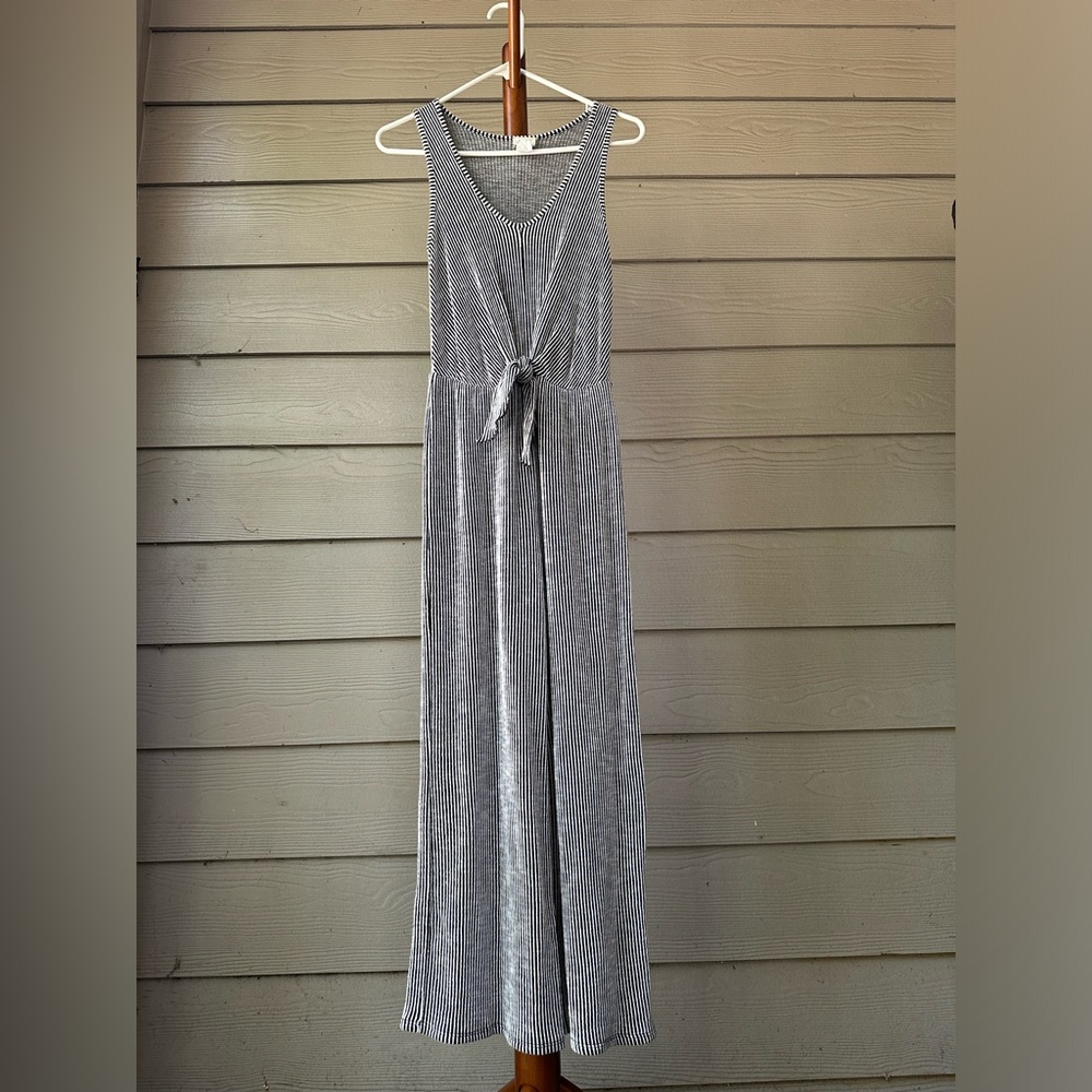 Caution To The Wind Pin Stripped Jumpsuit